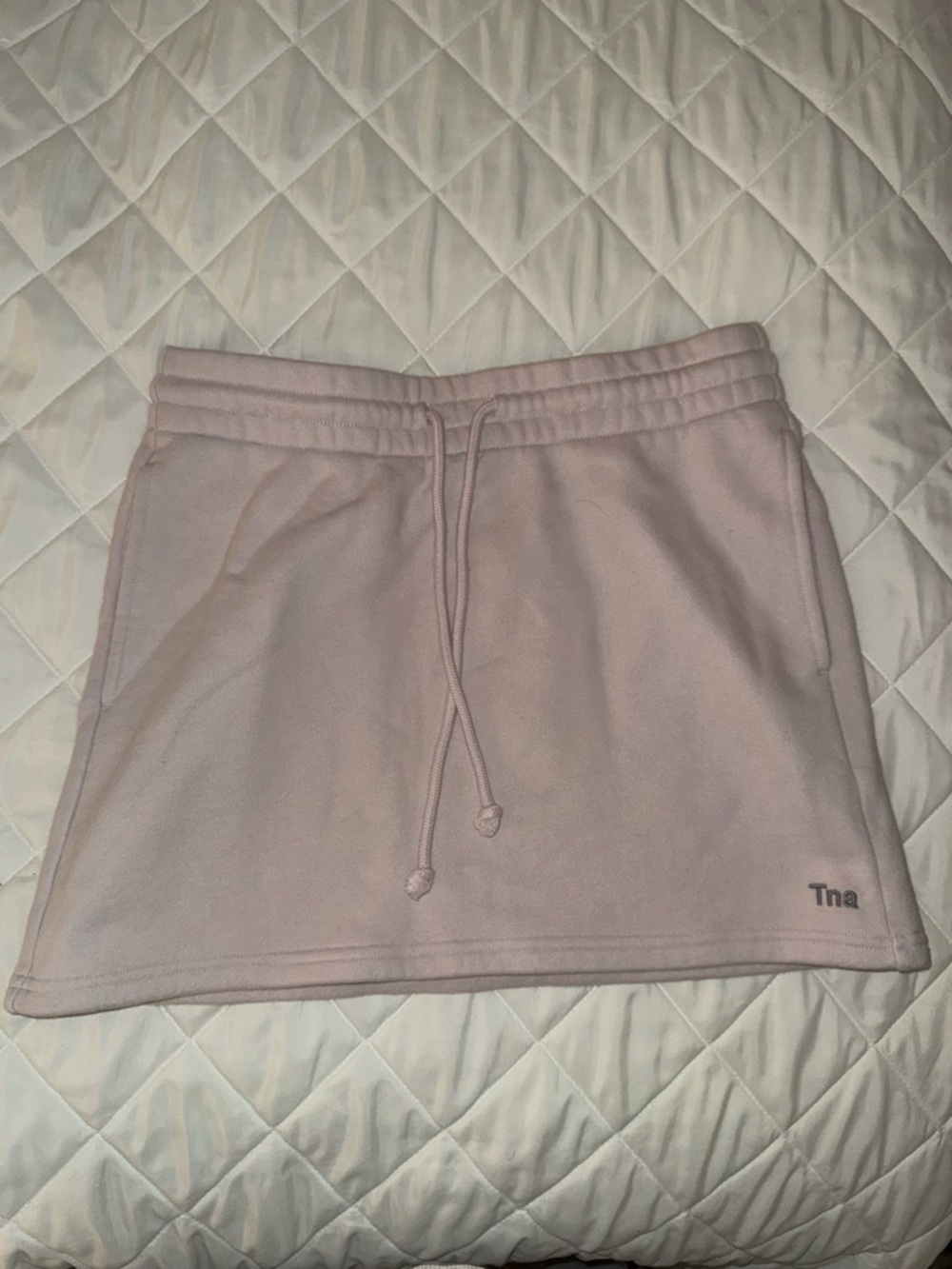 Aritzia Tna Light Pink Drawstring Mini Skirt